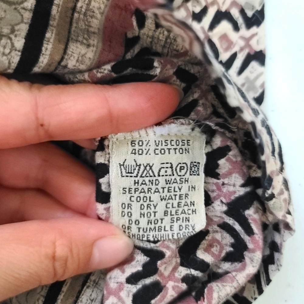 Boho Mixed Print Prairie Button Front Midi Dress - Picture 5 of 12